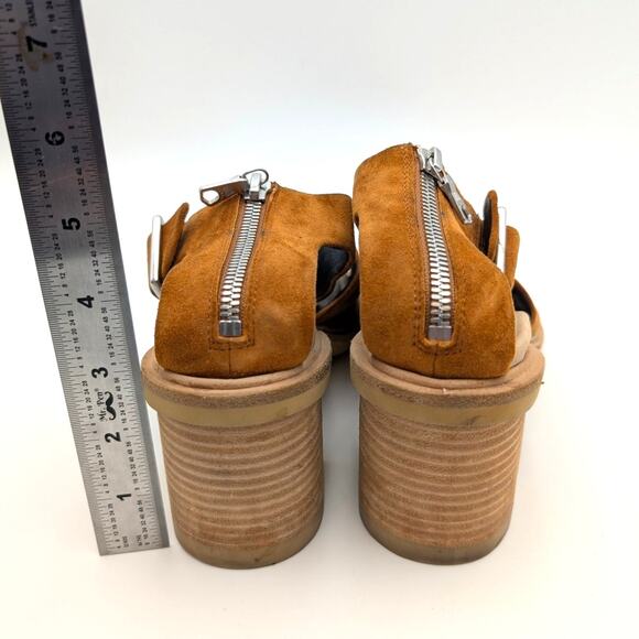 Rag & Bone Soren Block Heel Sandal Ankle Strap Women's Cuoro Size US6.5 EU37 - Picture 5 of 11